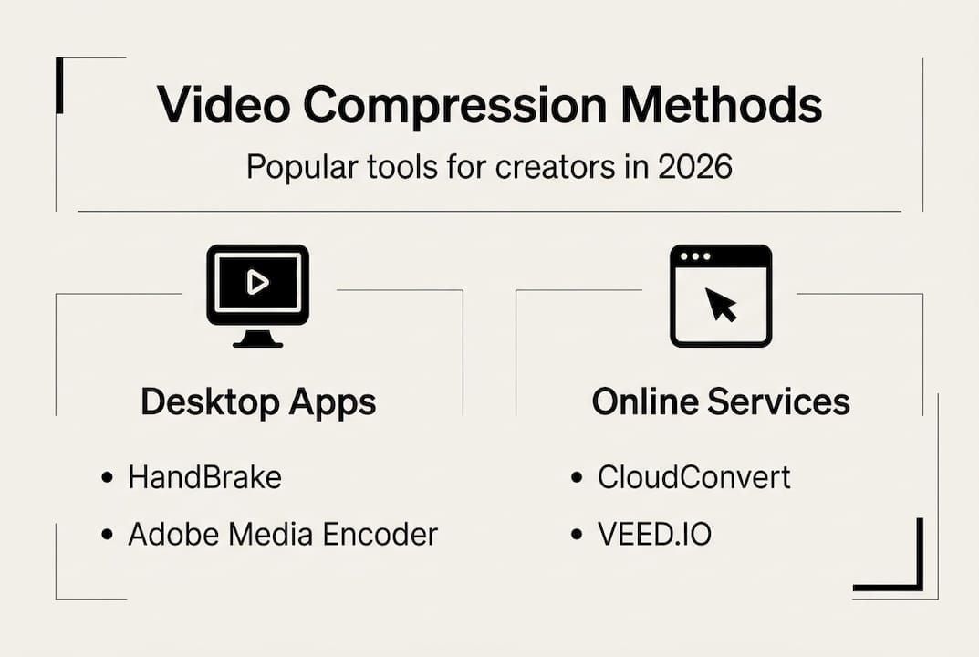 Infographic comparing video compression tools