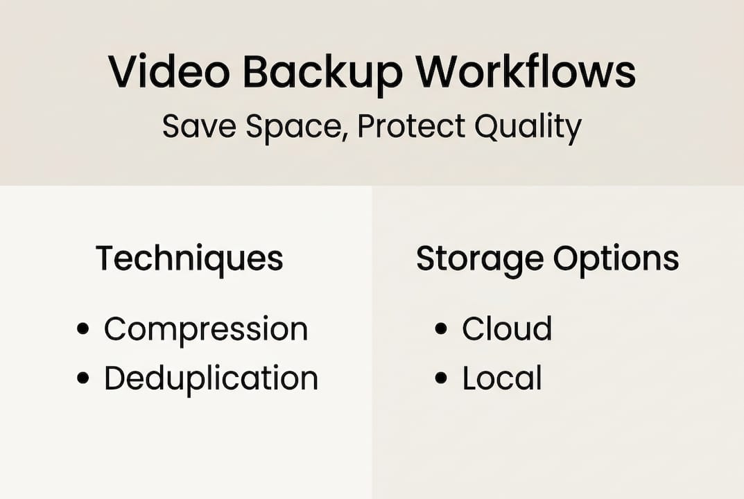 Infographic showing video workflow and storage options