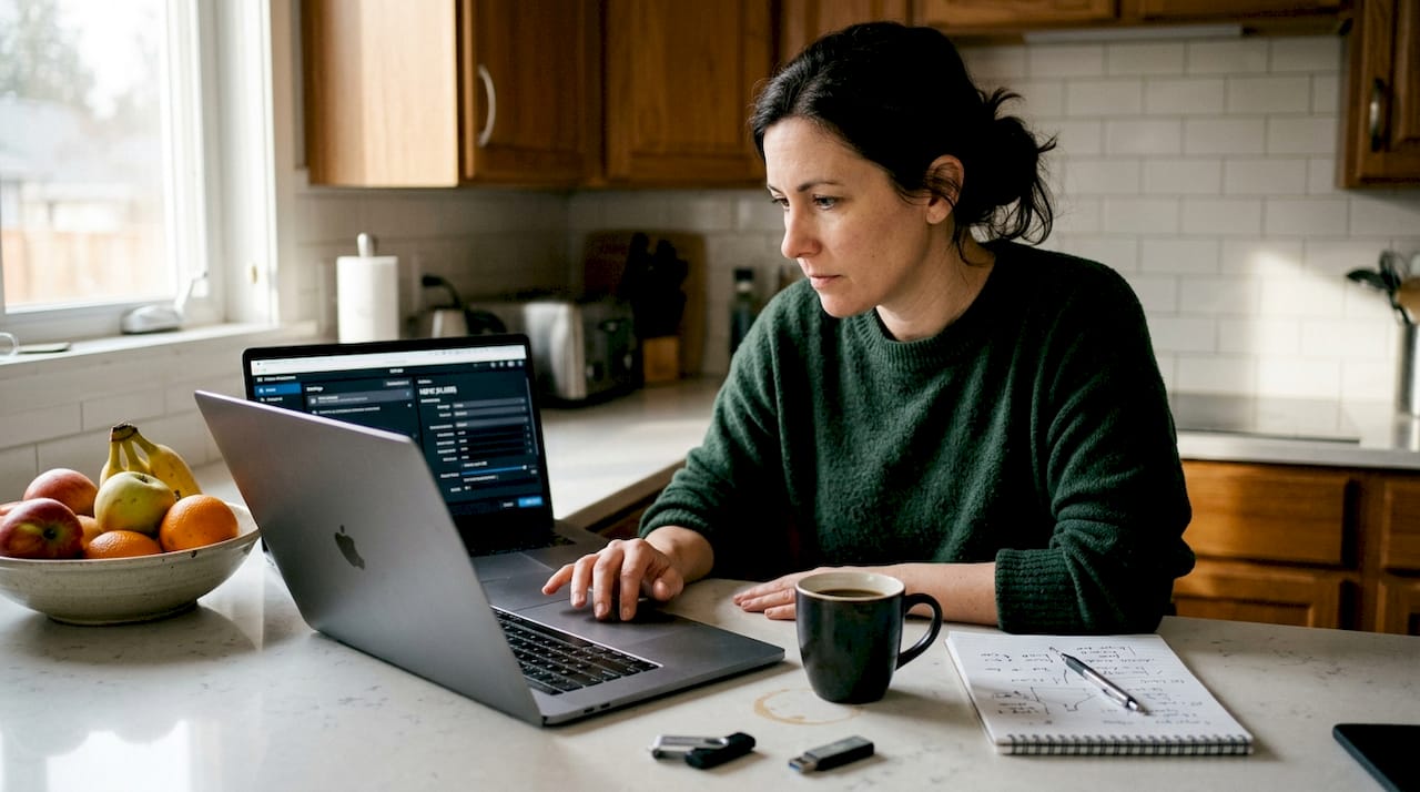 IT specialist adjusts HEVC compression settings