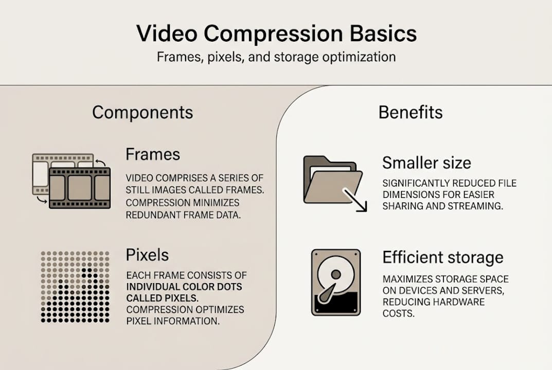 Infographic of video compression basics