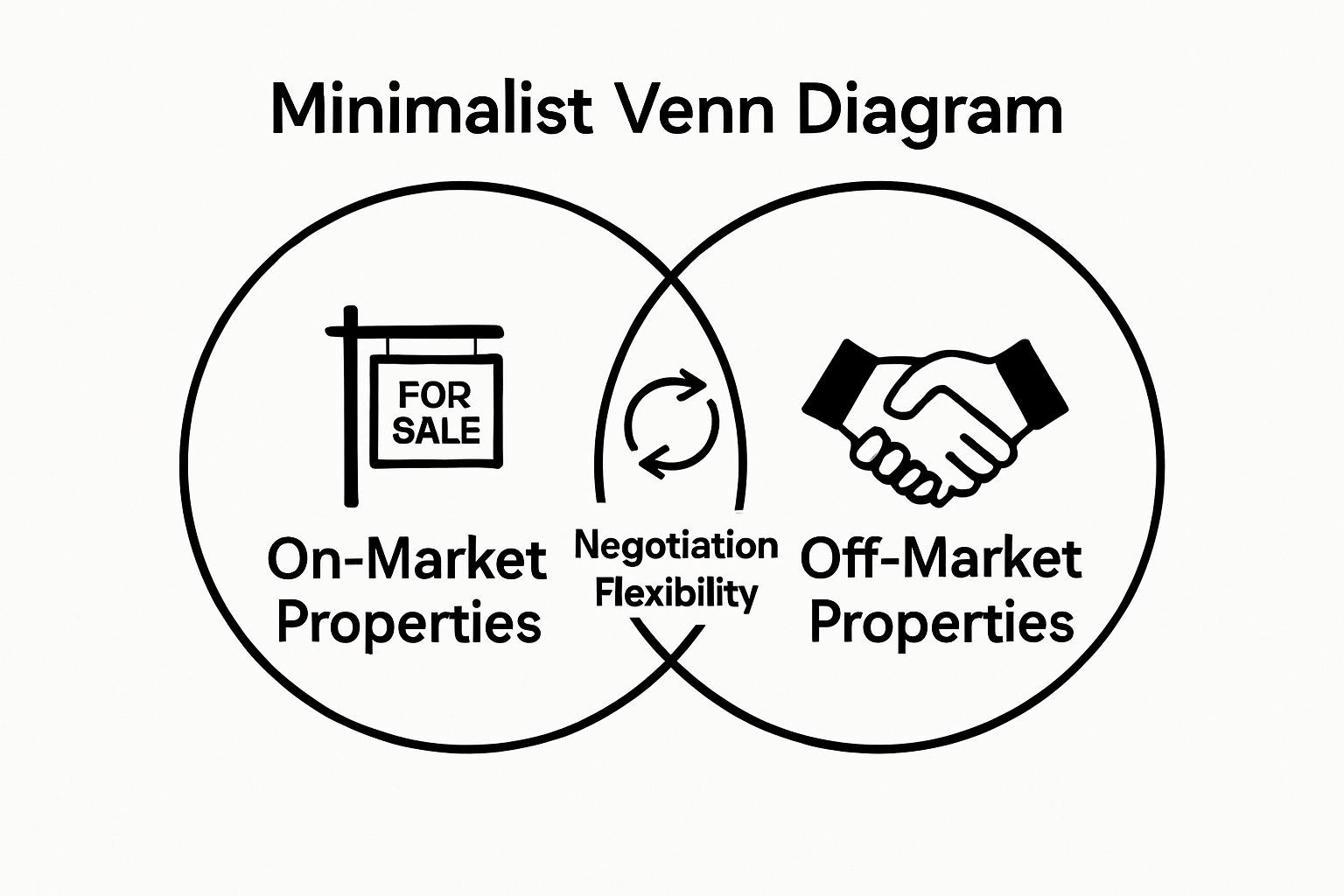 On-market vs off-market property differences Venn diagram