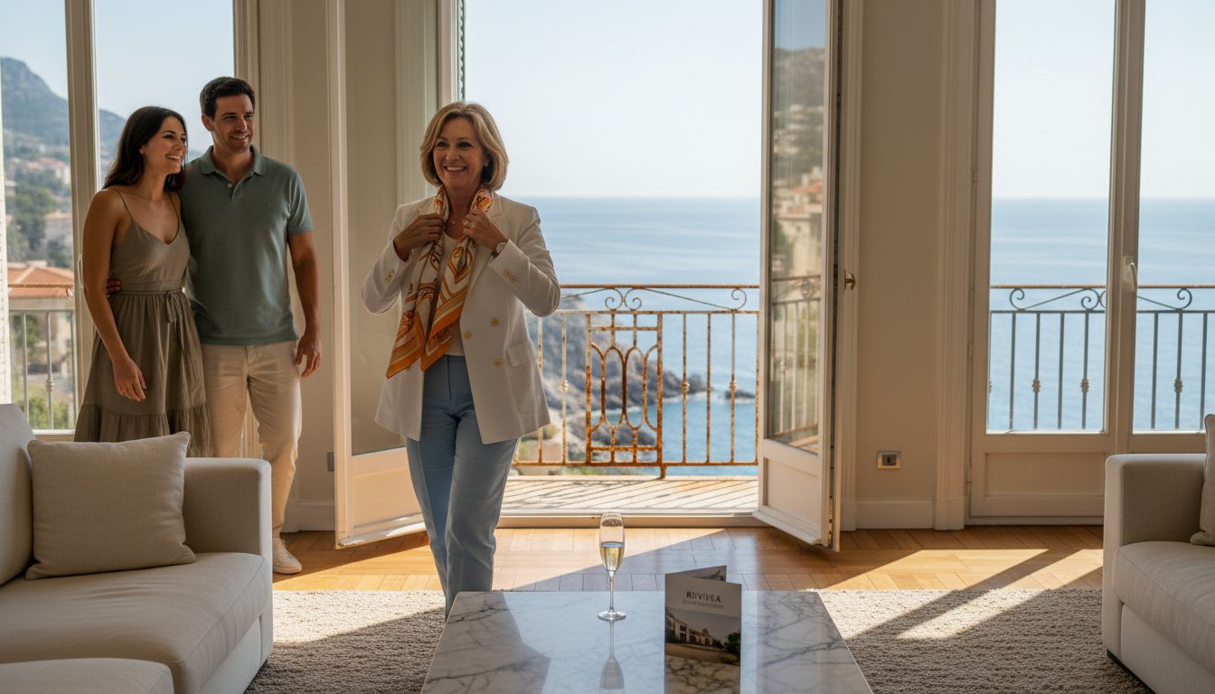 Penthouse living room tour with sea view