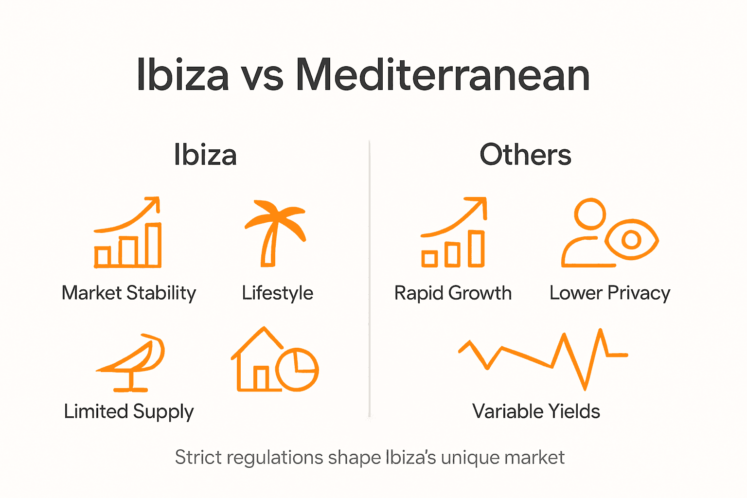 Infographic comparing Ibiza to Mediterranean property