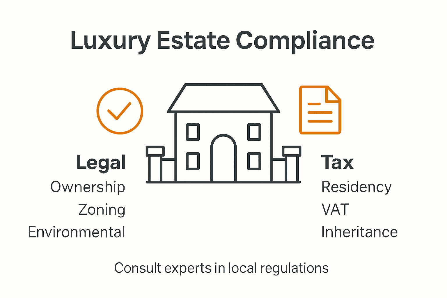 Infographic showing luxury estate compliance basics