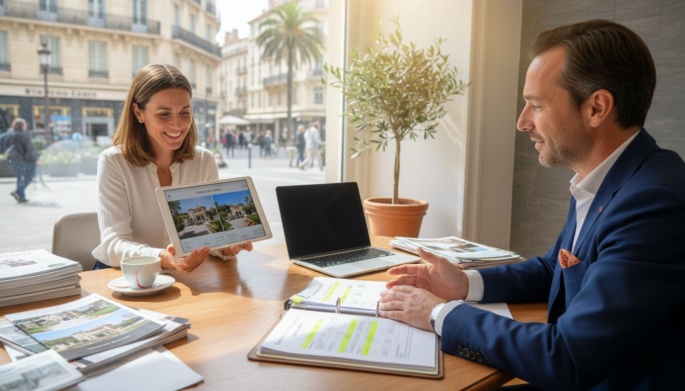 Advisor and client review Riviera property documents