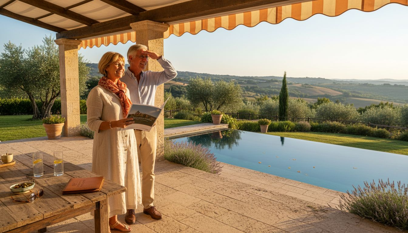 Couple evaluating villa features and lifestyle