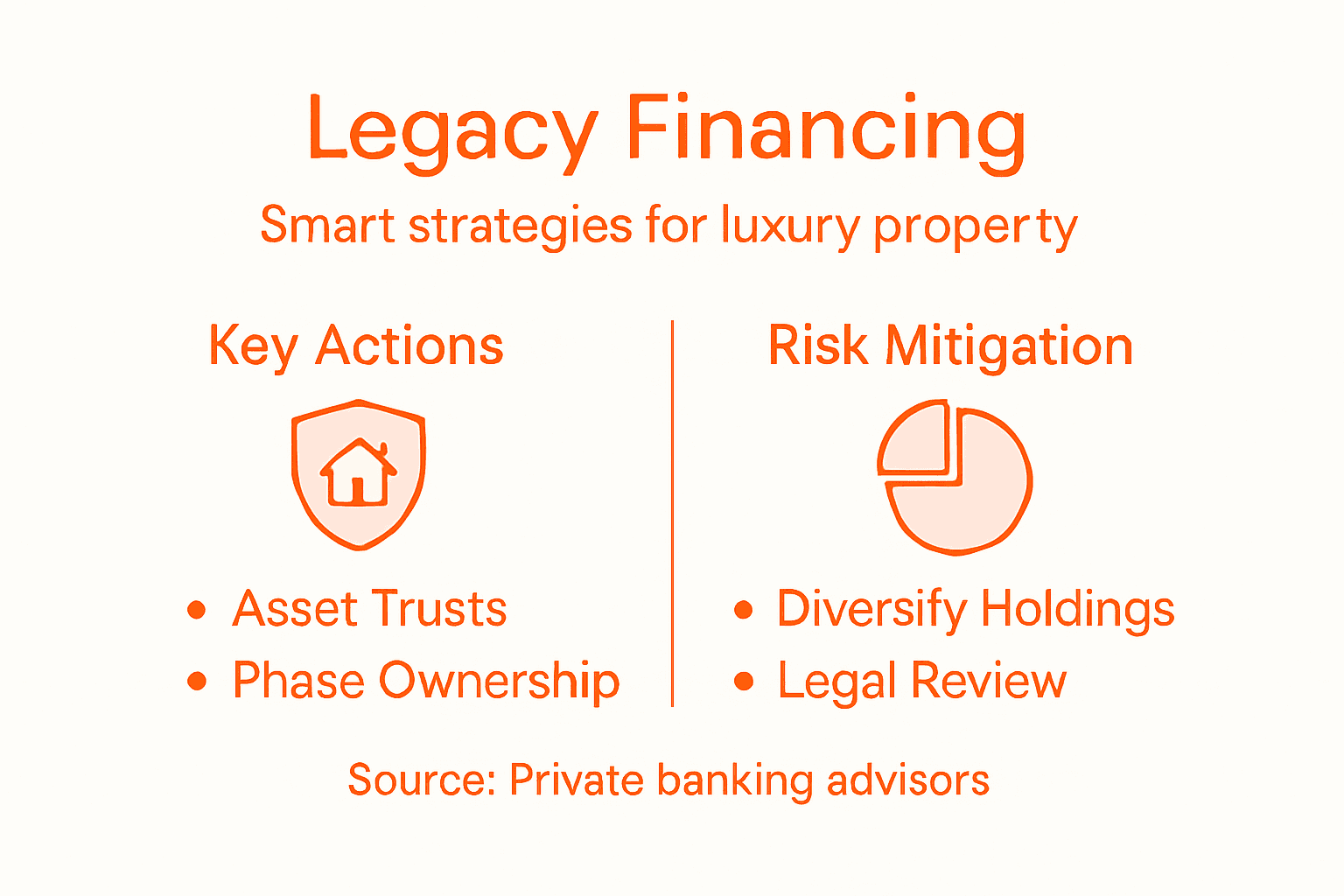 Infographic on legacy financing strategies for luxury