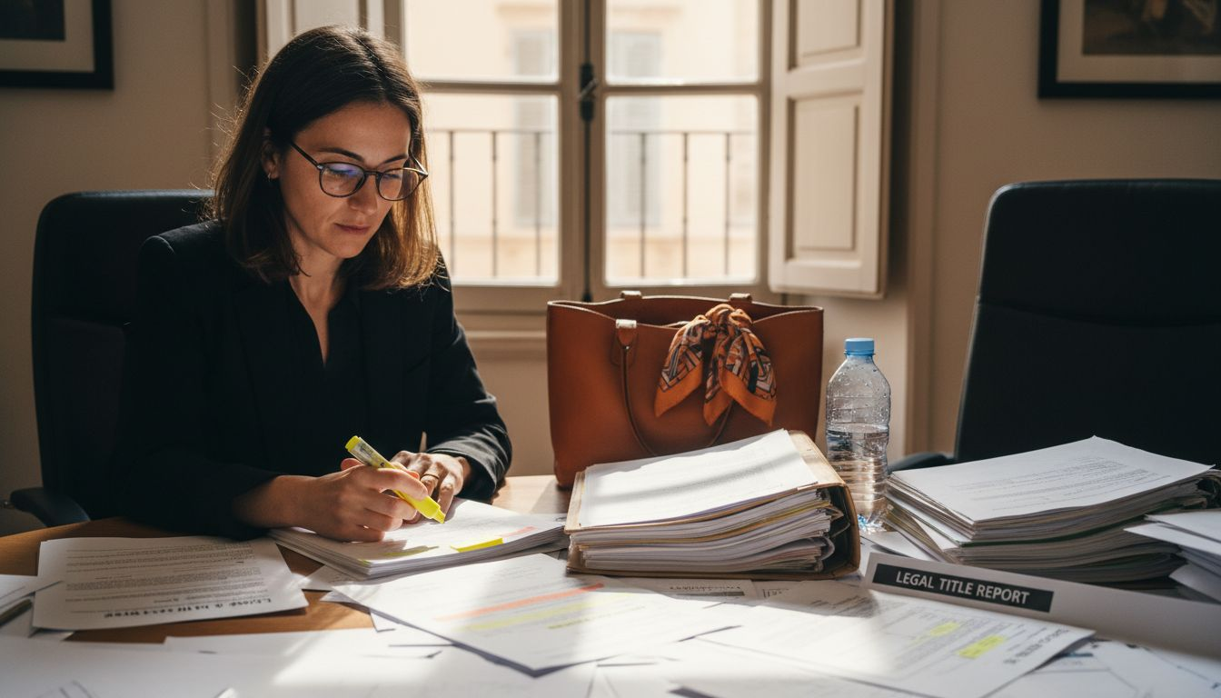 Assistant reviews French Riviera property paperwork