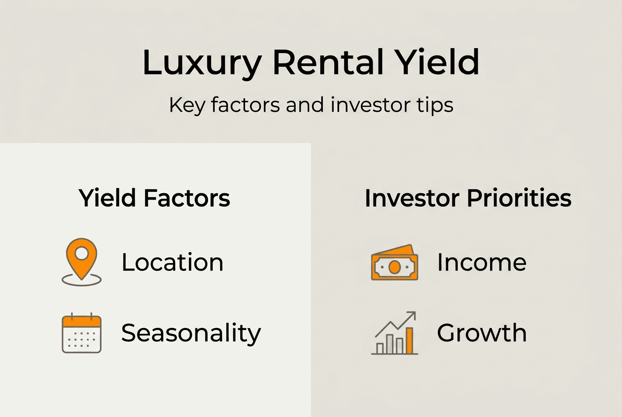 Infographic of Riviera luxury rental yield factors