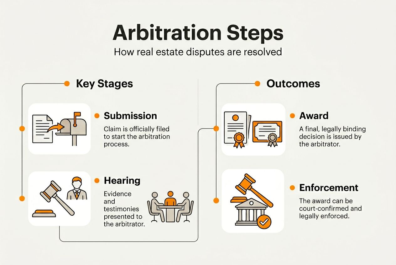 Infographic showing real estate arbitration steps