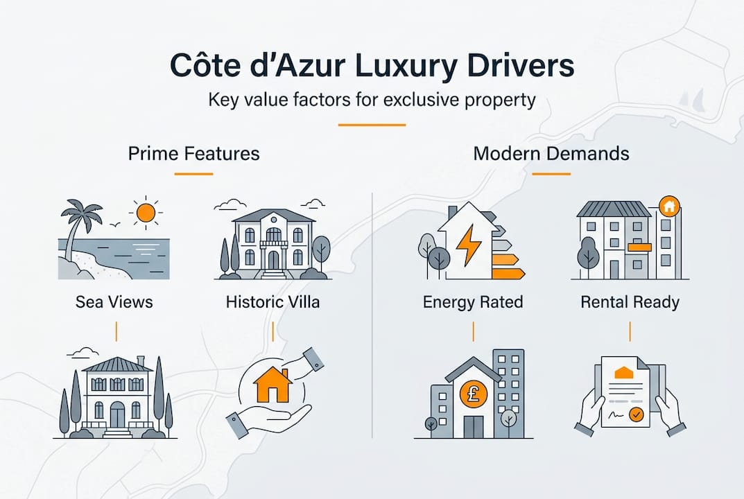 Infographic of Côte d’Azur luxury property drivers