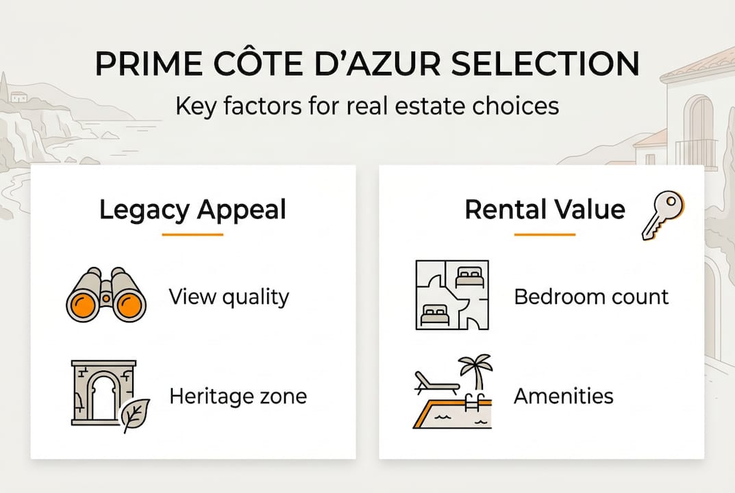 Infographic real estate selection criteria comparison