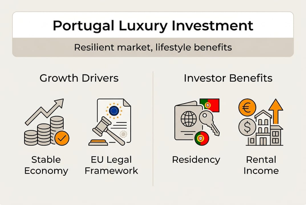 Infographic overview of Portugal luxury investment