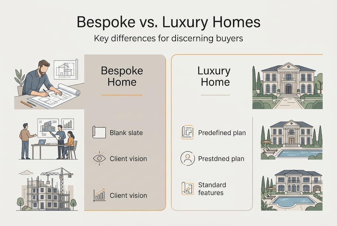 Infographic comparing bespoke and luxury properties