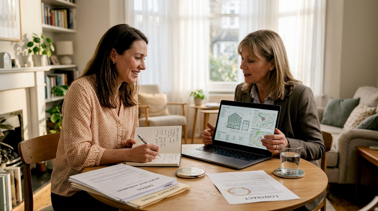Client and advisor review mortgage options