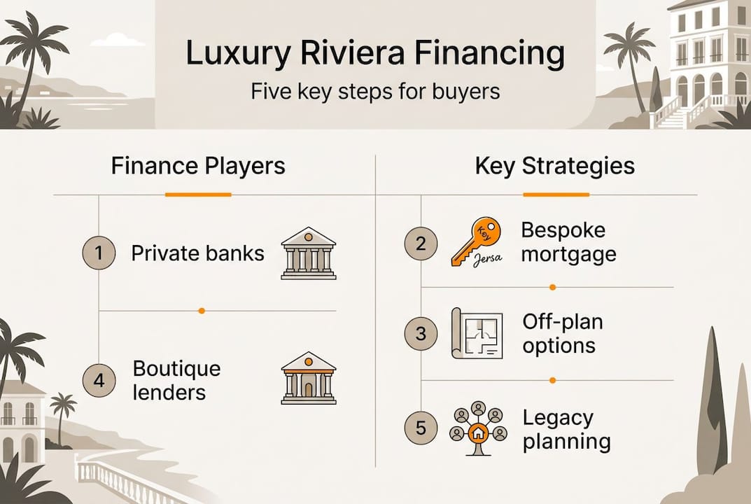 Infographic showing luxury property finance steps