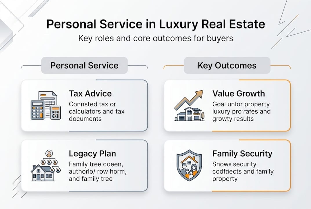 Infographic on personal service and real estate value