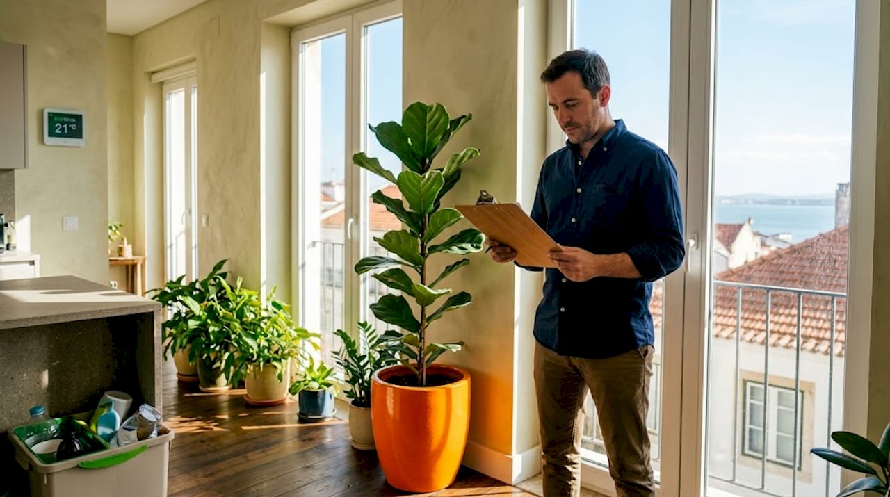 Checking eco-luxury home sustainability details