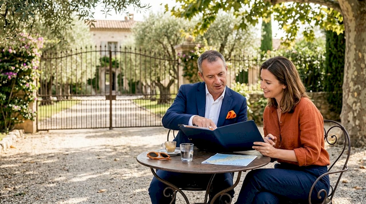 Private consultation near exclusive property gate