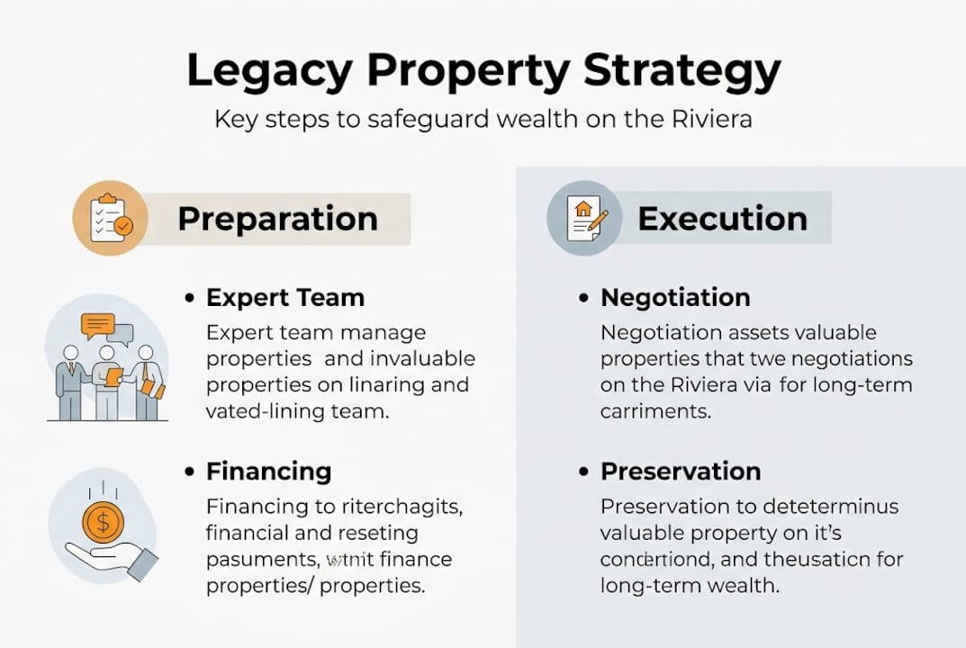 Infographic with steps of luxury property negotiation