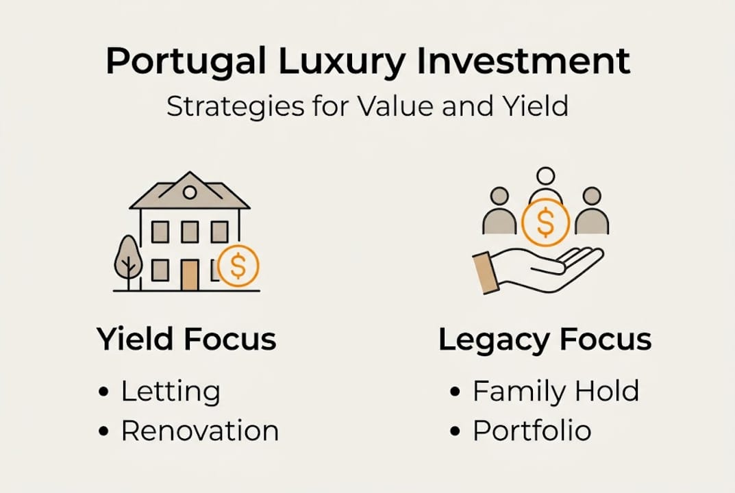 Infographic on strategies for Portugal luxury property
