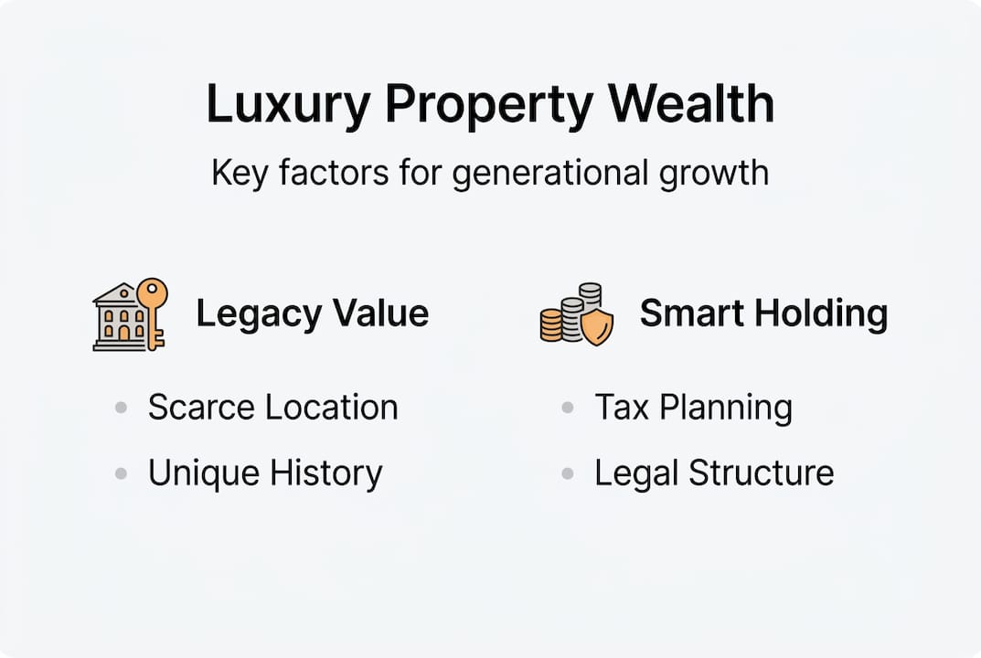 Infographic luxury property generational wealth factors