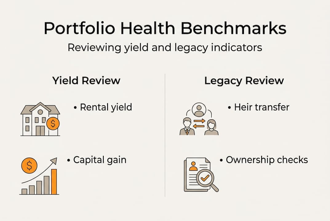 Infographic showing portfolio health indicators