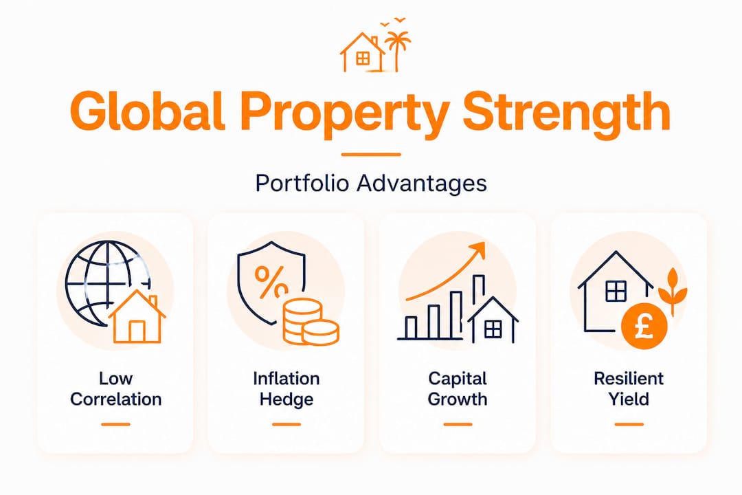 Infographic showing luxury property portfolio advantages