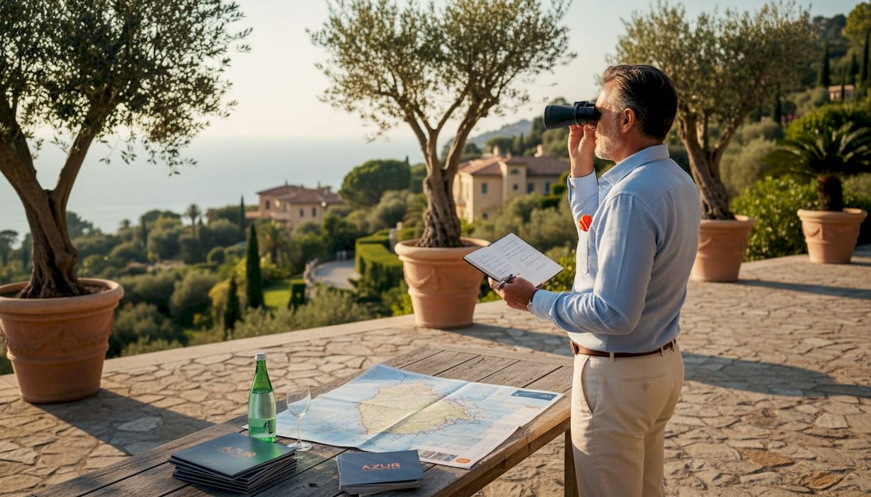 Property finder surveying Riviera hillside villas
