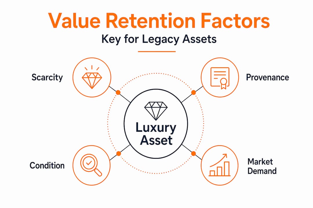 Hierarchy infographic showing legacy asset value factors