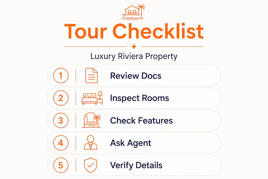 Infographic showing luxury property tour steps