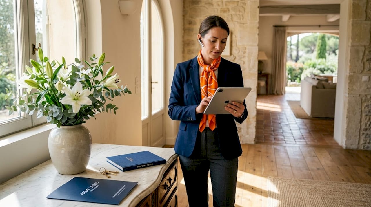 Estate concierge handling luxury service tasks