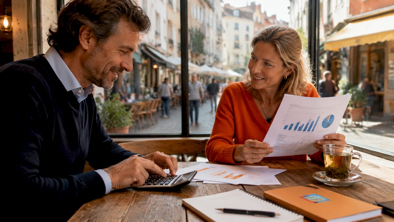Professionals discussing property financing at meeting table