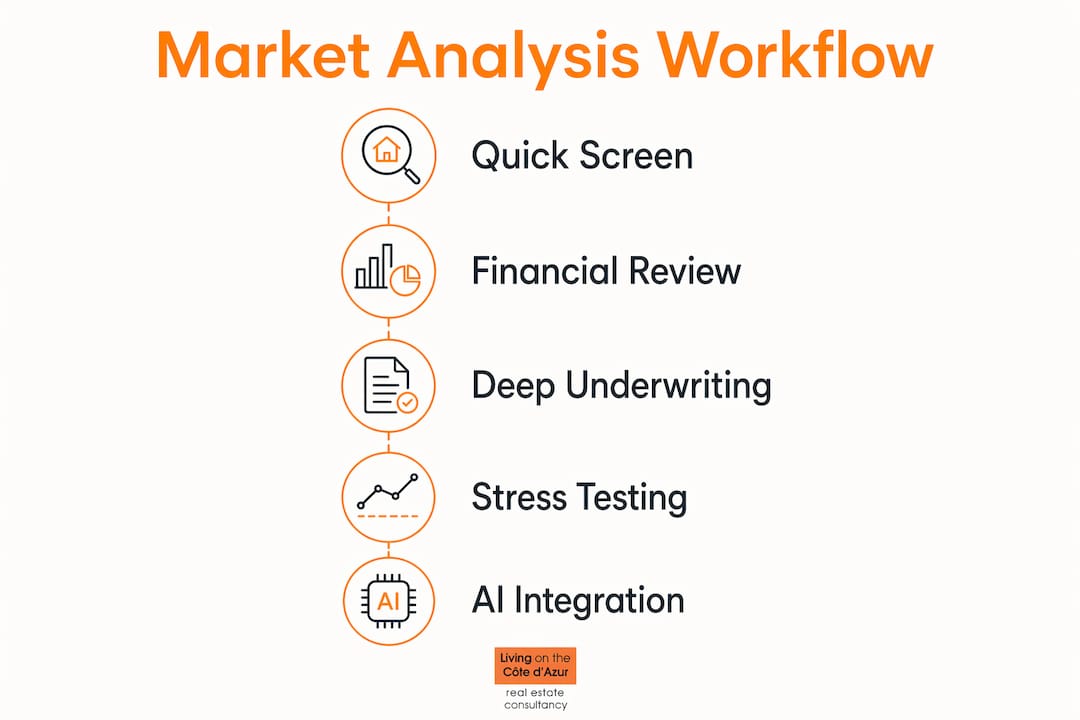 Infographic illustrating real estate workflow stages