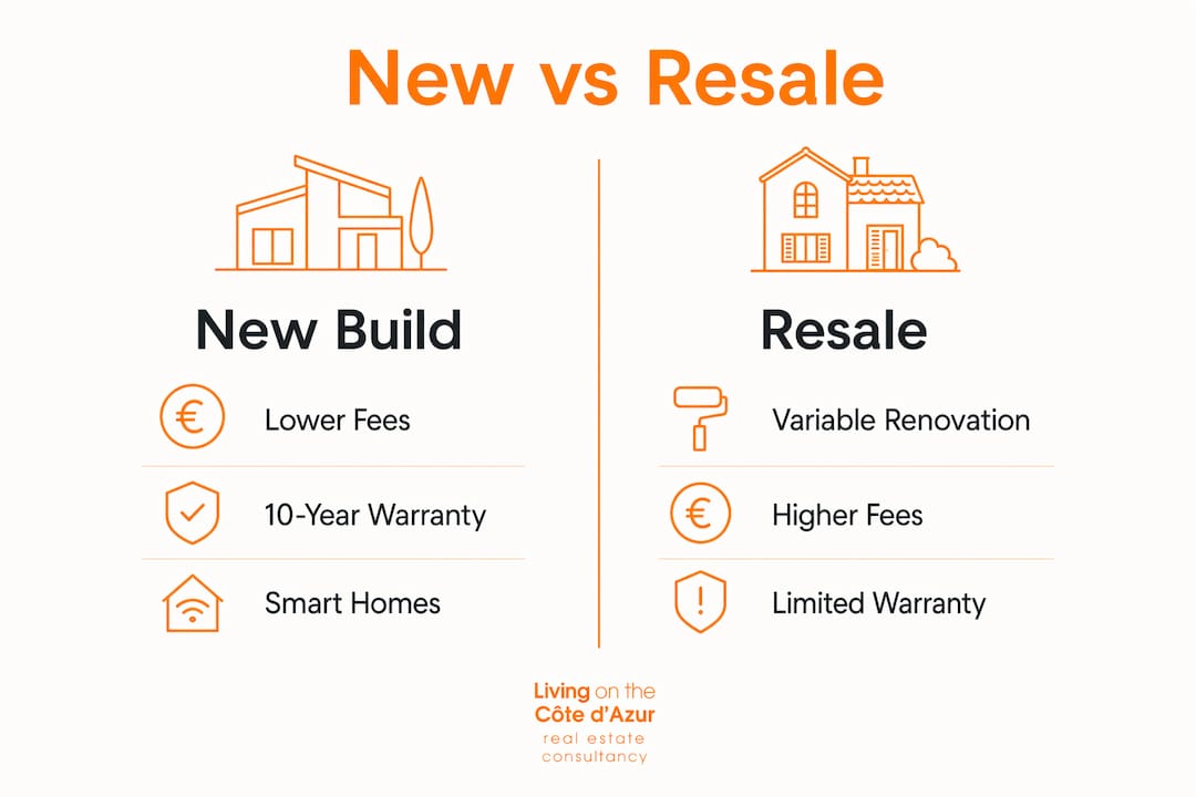 Infographic comparing new build and resale properties