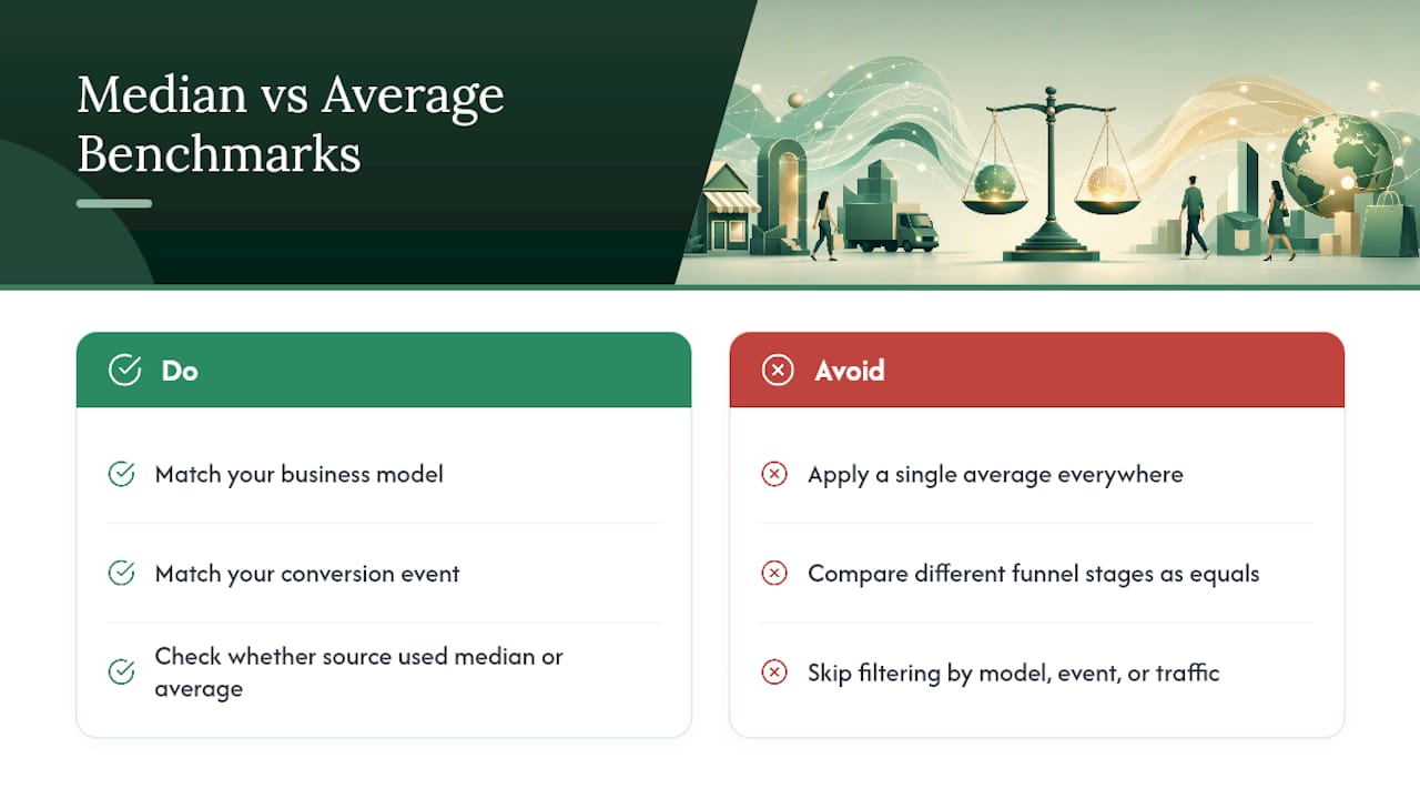 Conversion rate benchmarks comparison by industry