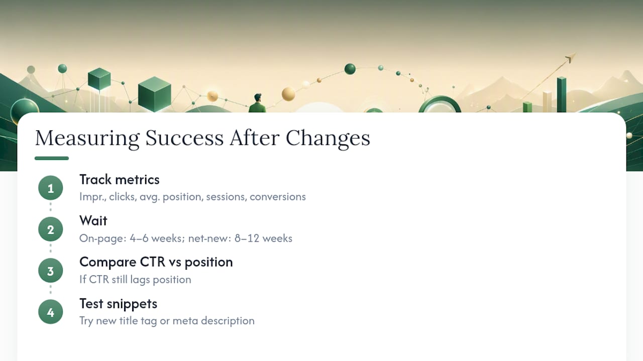 SEO metrics and evaluation timeline