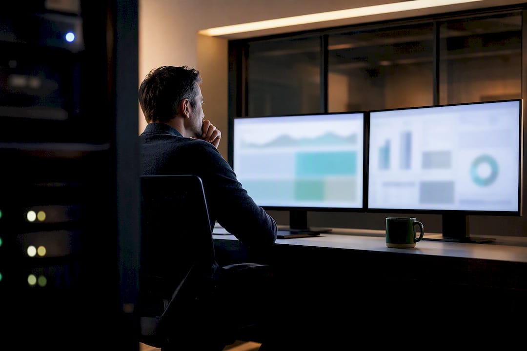 Analyst reviewing ad spend and attribution data