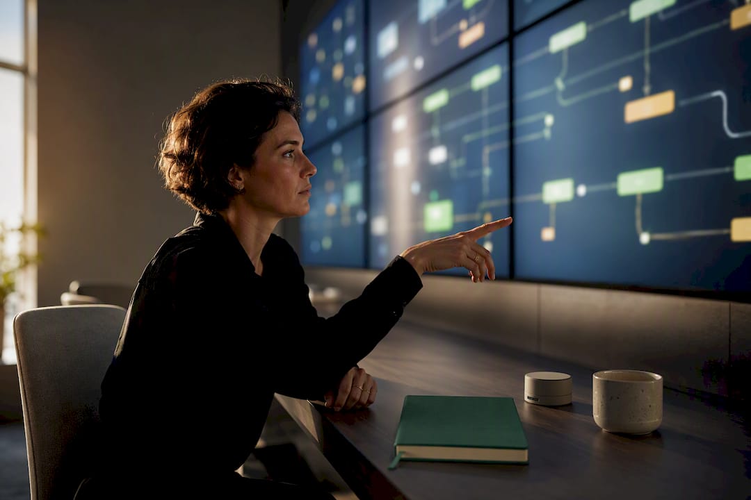 Analyst monitoring an agentic marketing workflow