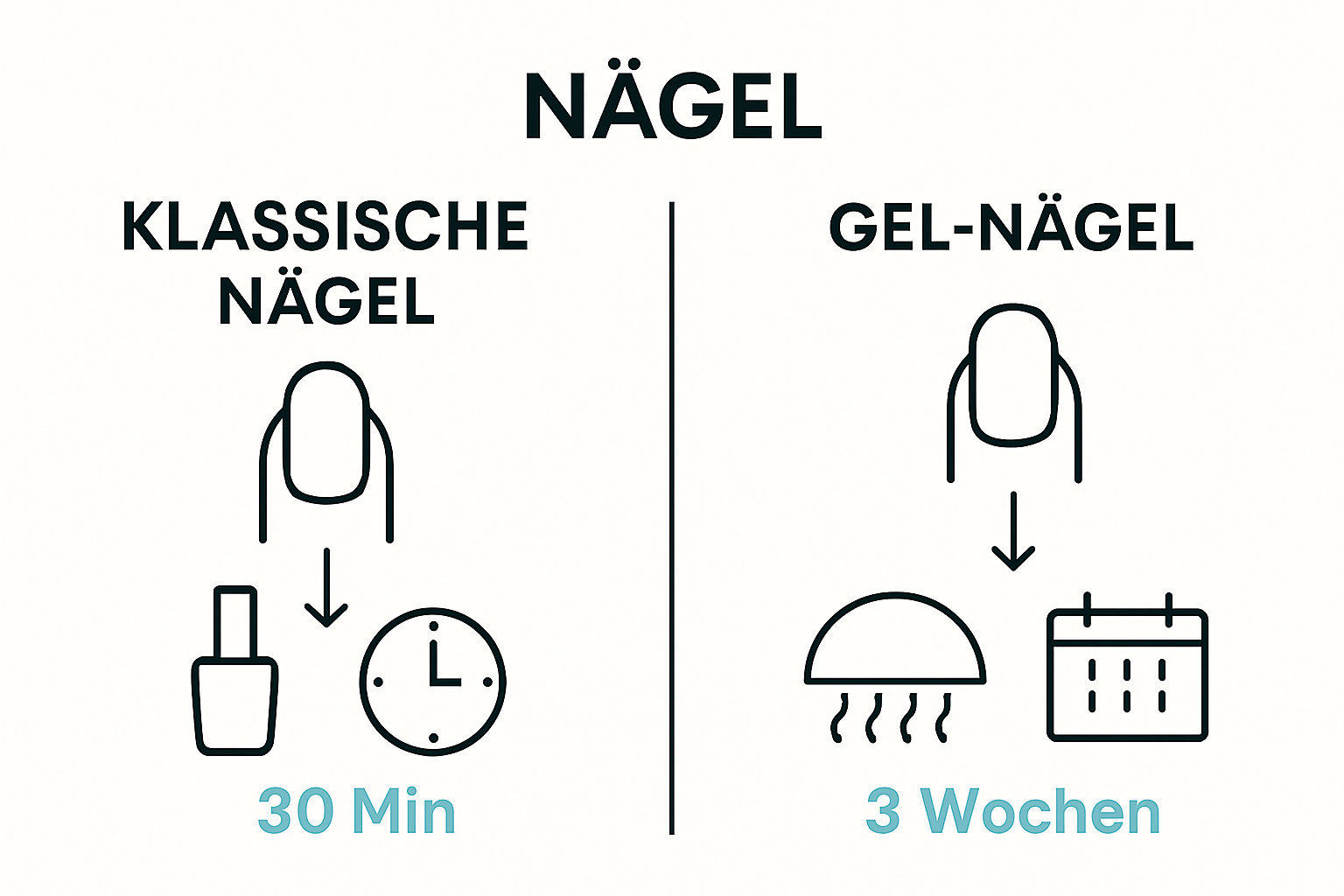Visual comparison of classic nails vs gel nails showing durability and application differences