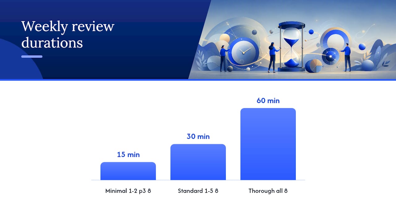 Comparison diagram of minimal, standard, and thorough review methods