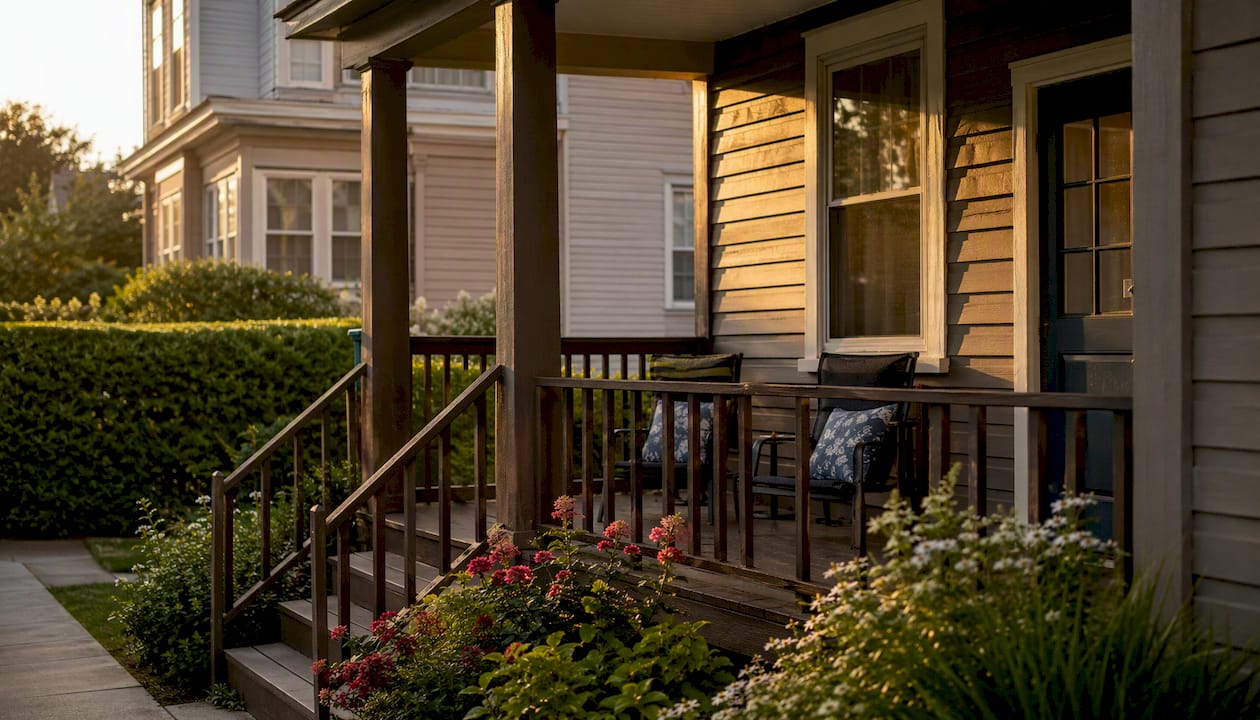 Exterior of rental home roof and siding