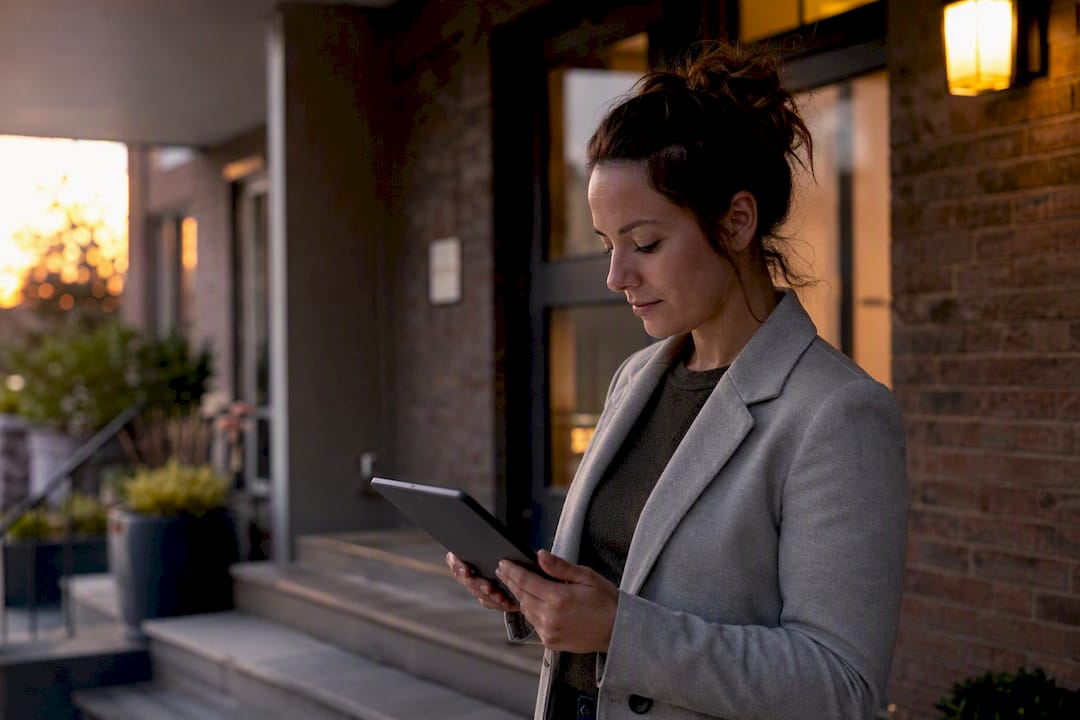 Property manager coordinating maintenance request