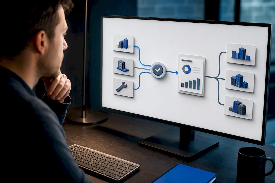 Three property data sources reconciled monthly