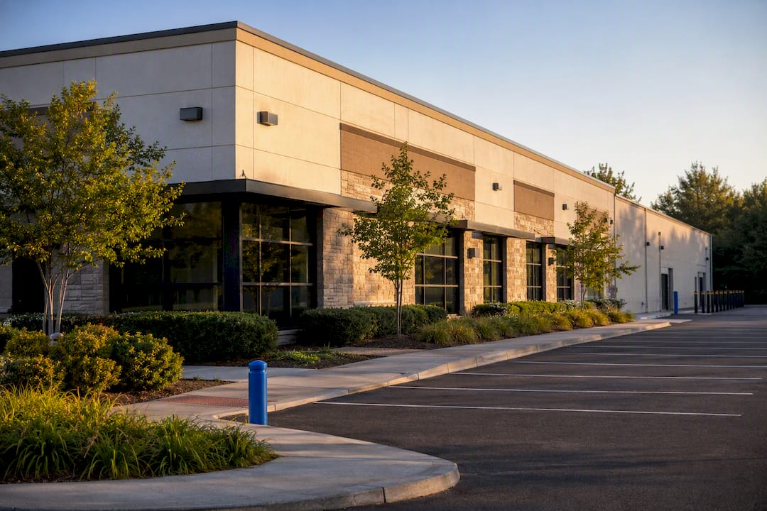 Commercial property with shared parking area