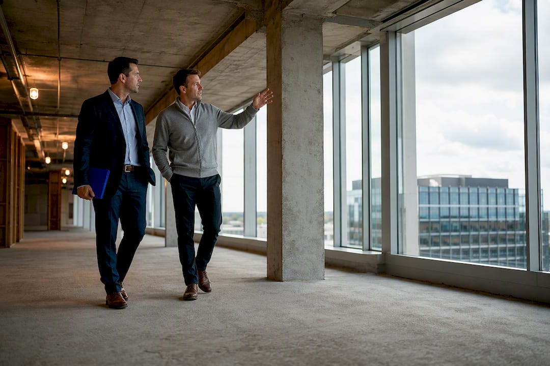 Investor inspecting replacement investment property