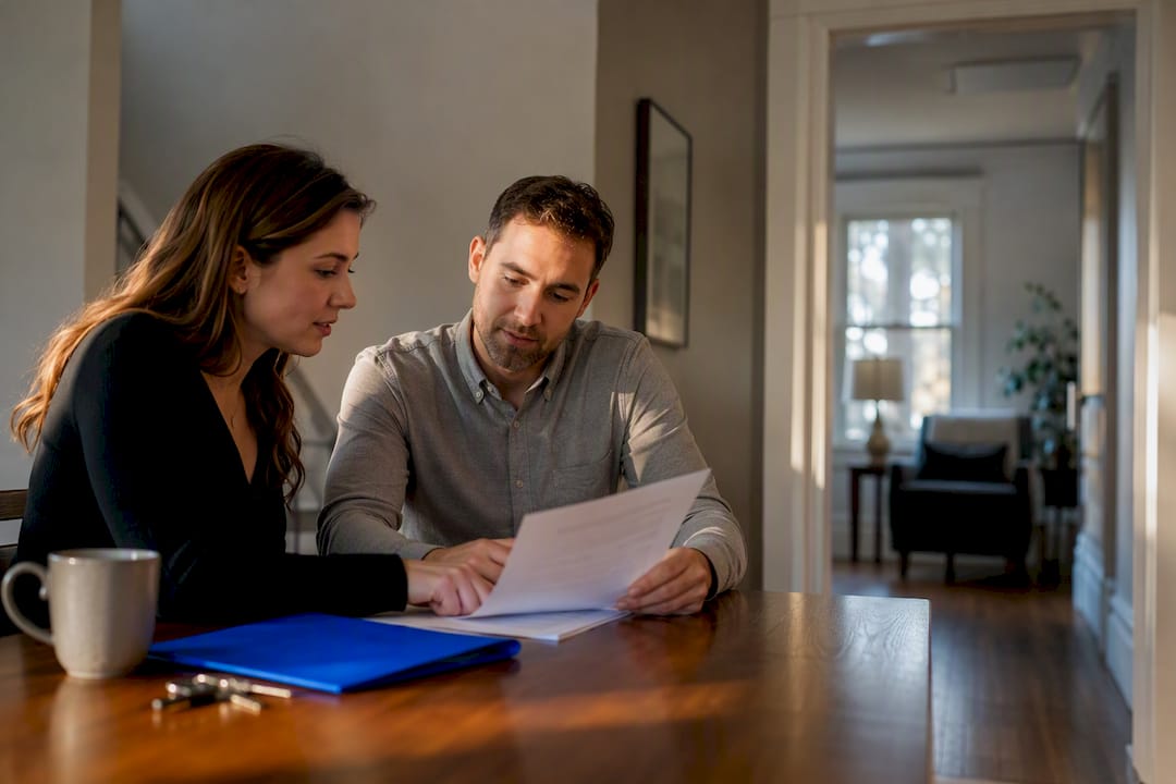 Property manager discussing rental lease renewal