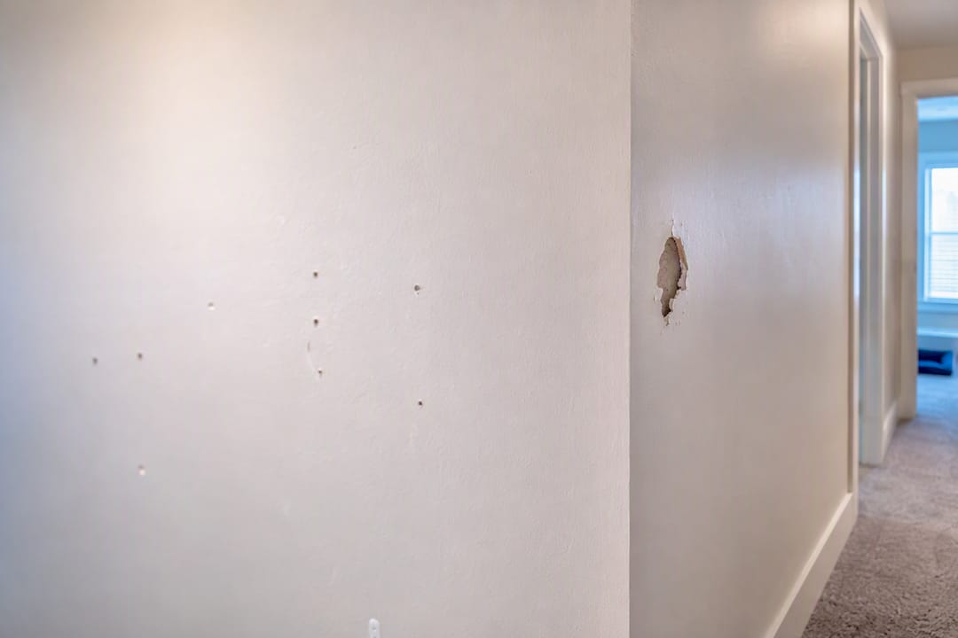 Rental wall showing wear and chargeable damage