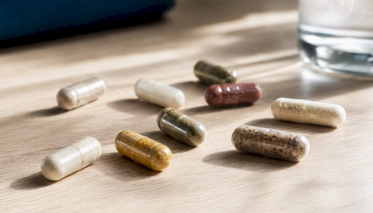 Probiotic capsules showing strain variety