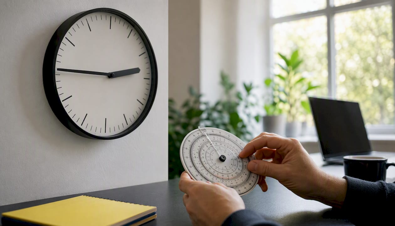 Clock and calculator for time conversion